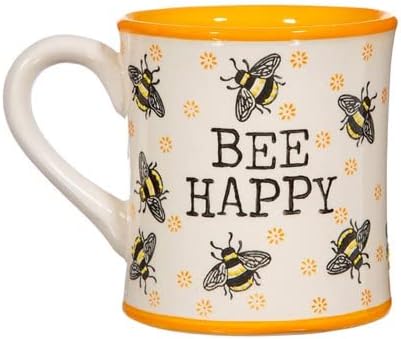 Bee Happy Yellow Mug