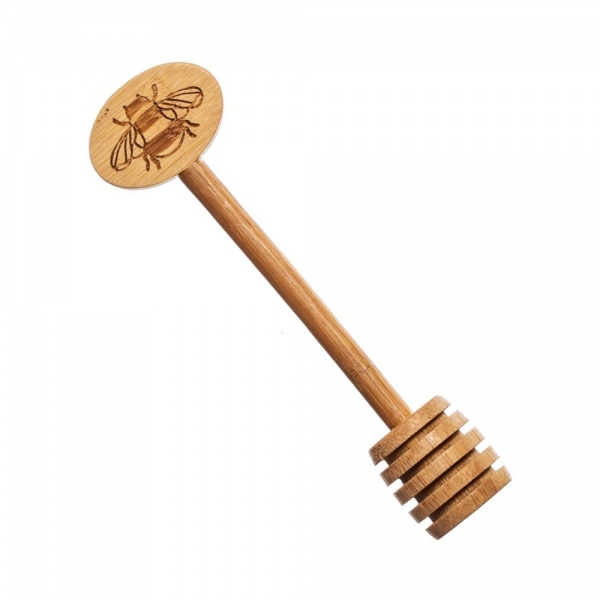 Bamboo Bee Honey Dipper - Eco friendly, reusable honey spoon