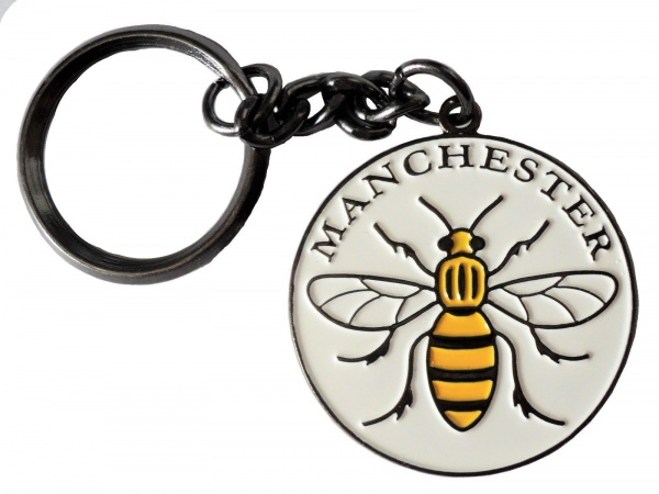 Manchester Worker Bee Mancunian Metal Enamel Keyring